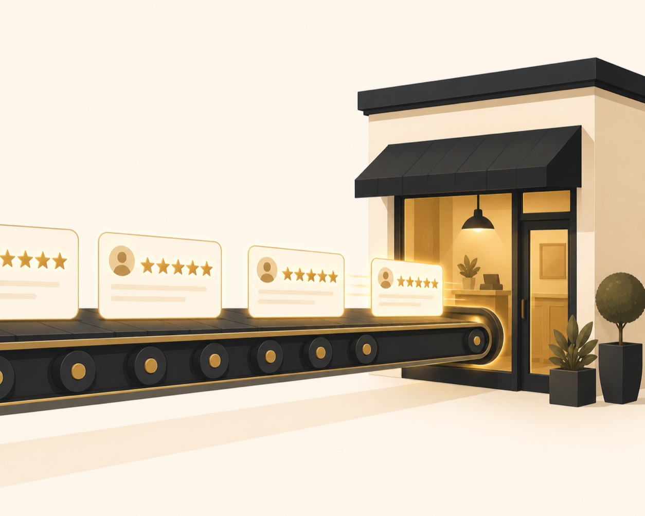A steady review engine feeding a local business's reputation