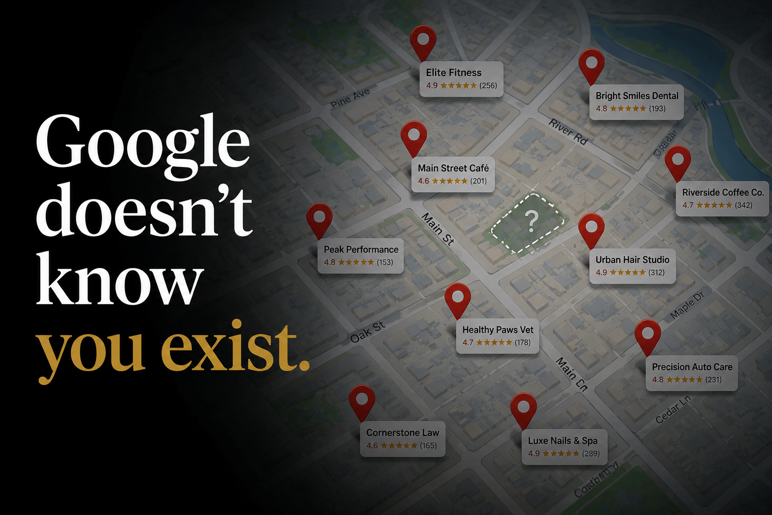 Google doesn't know you exist — an invisible local business missing from search results