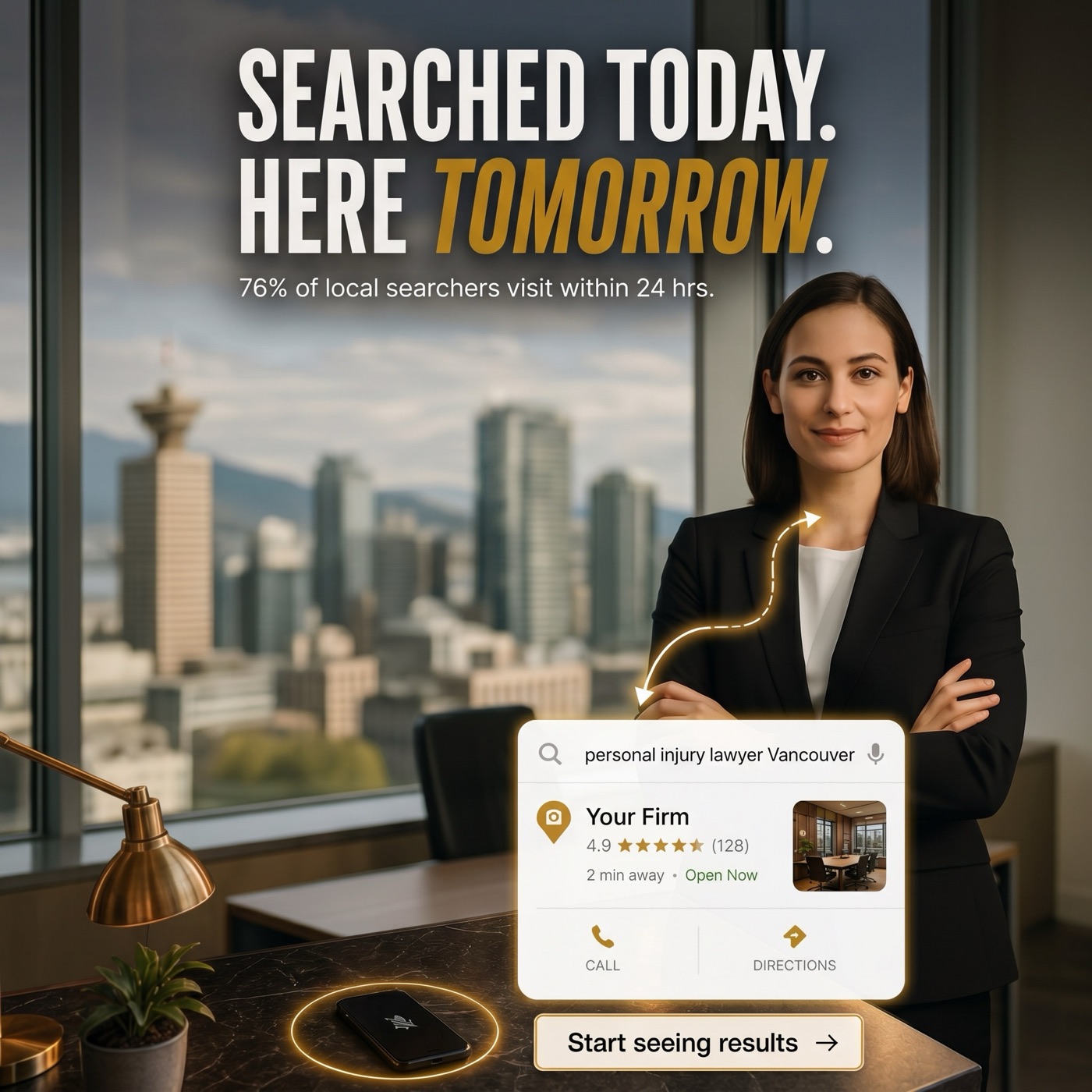 Your law firm ranked #1 on Google for personal injury lawyer Vancouver